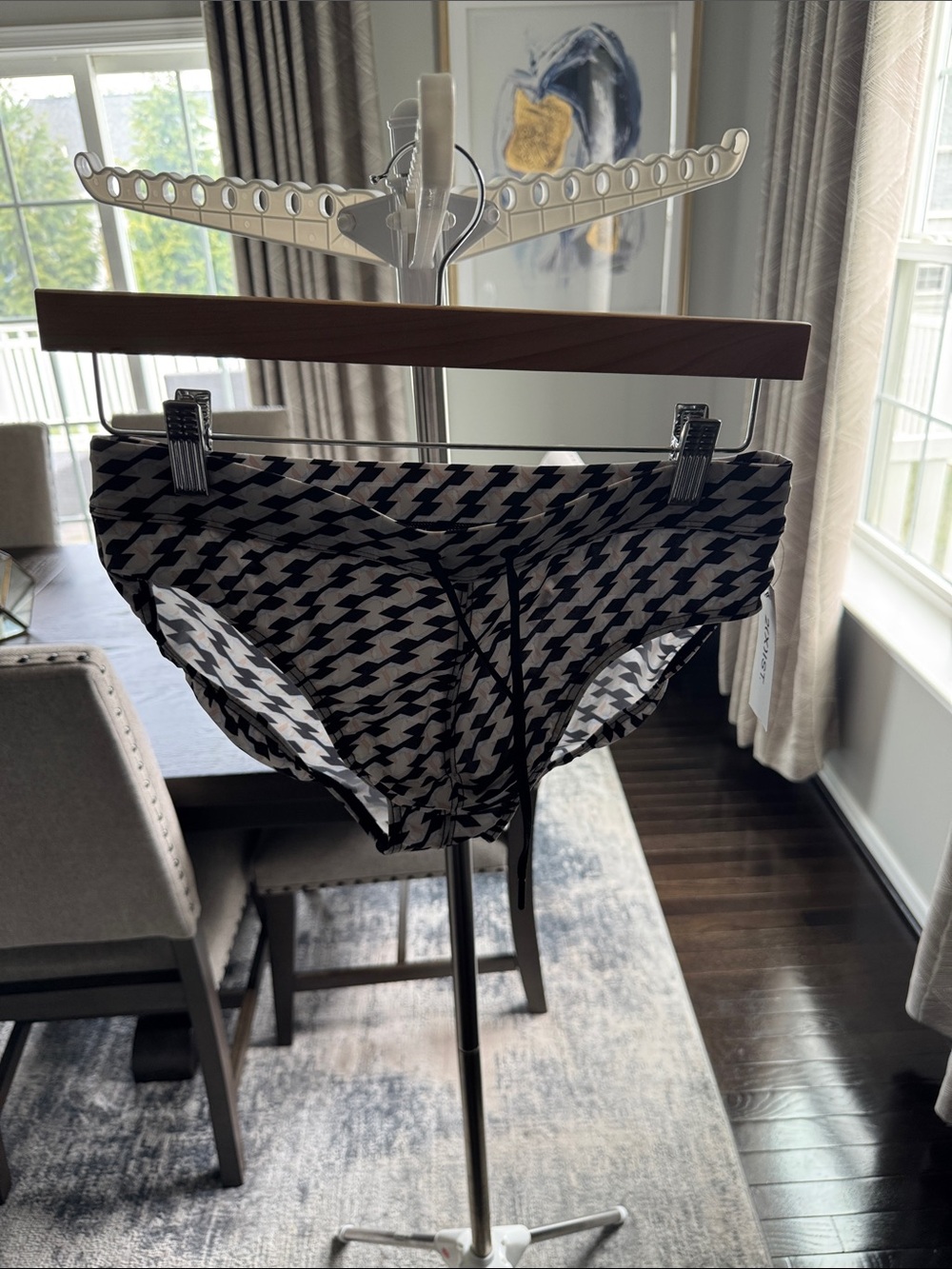 2xist Black and White Houndstooth Men’s Swim Briefs